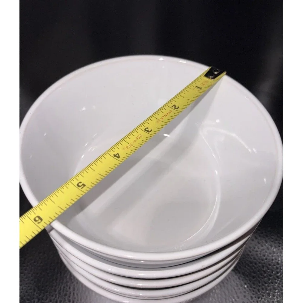 IKEA 365 White Ceramic Soup/Cereal Bowls 6” Diameter (set of 5) No Chips/crack